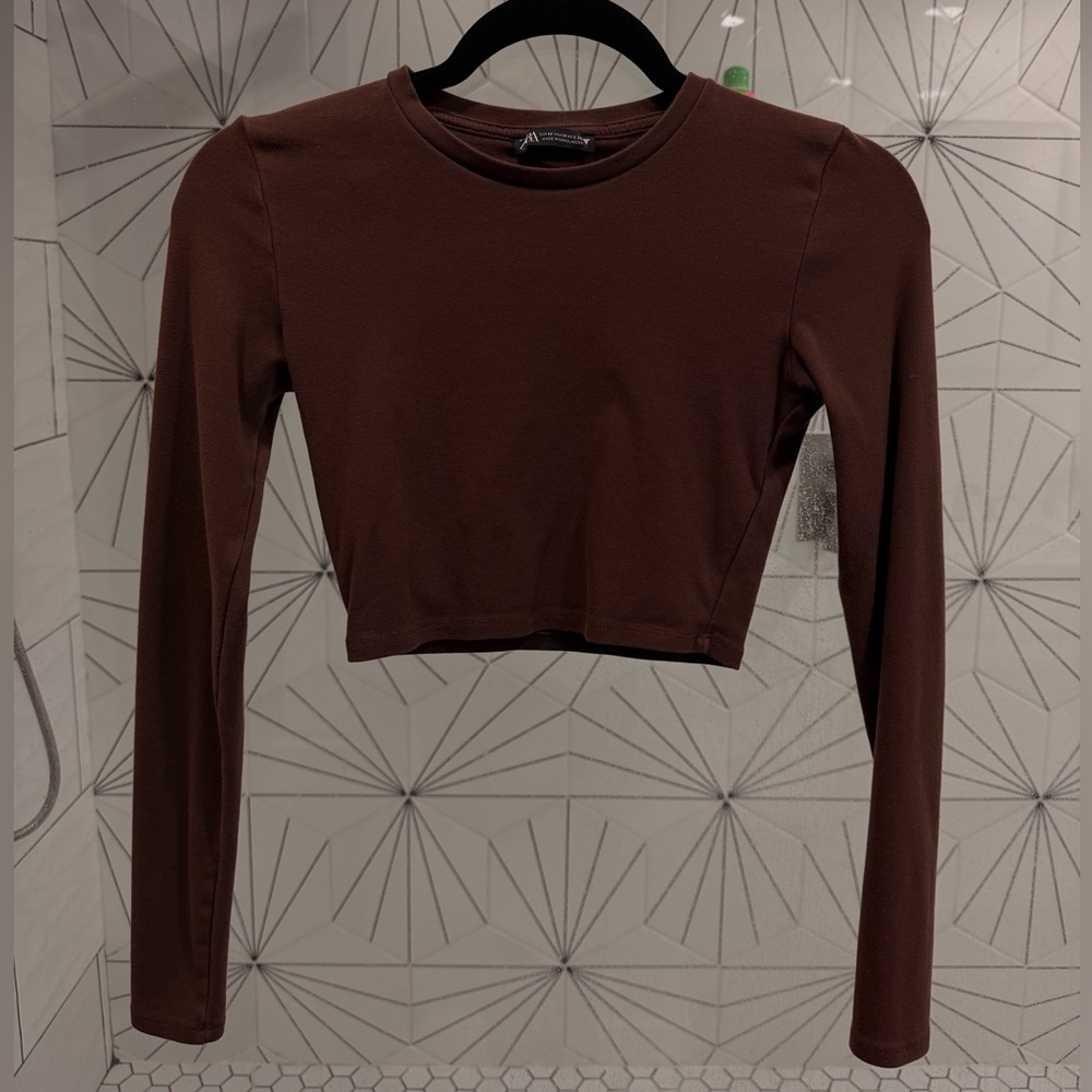 ZARA Long Sleeve Crop Top